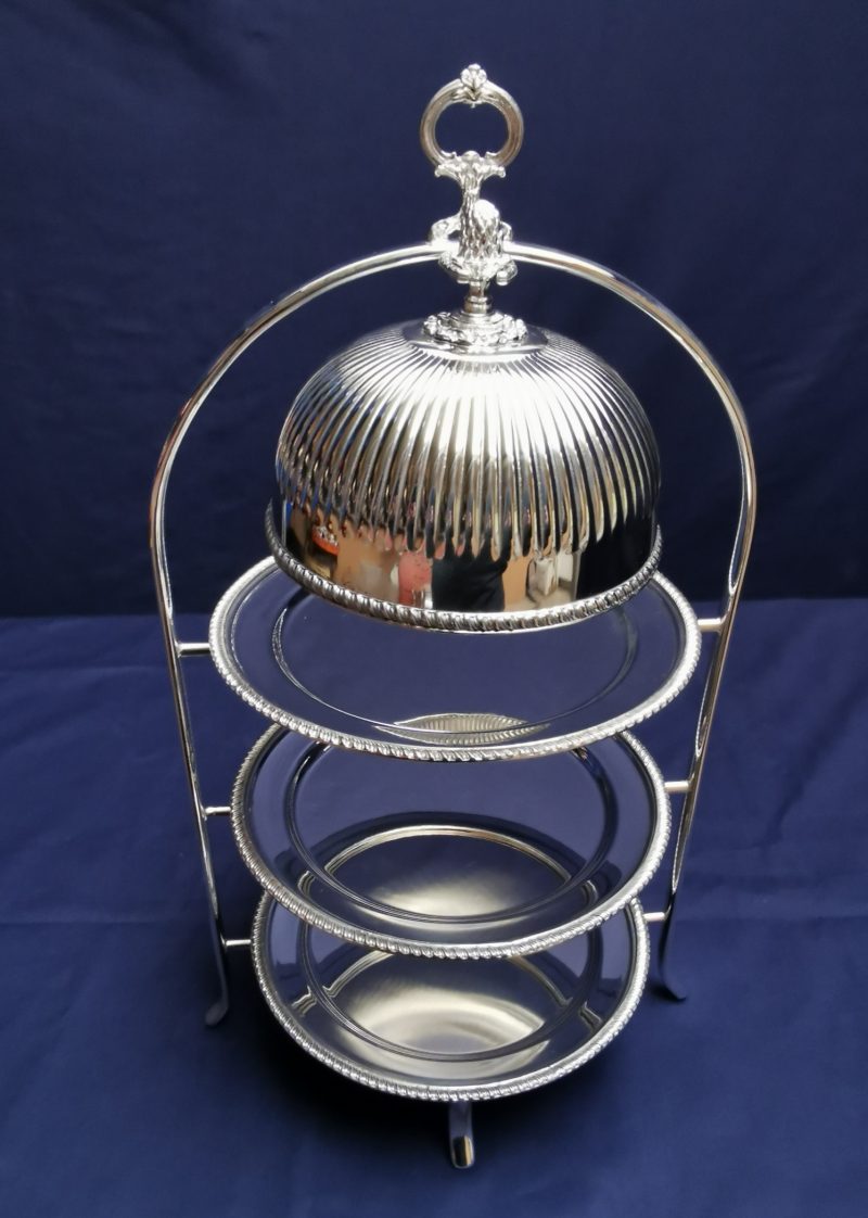 3 Tier Afternoon Tea Stand w/ Cloche and Plates