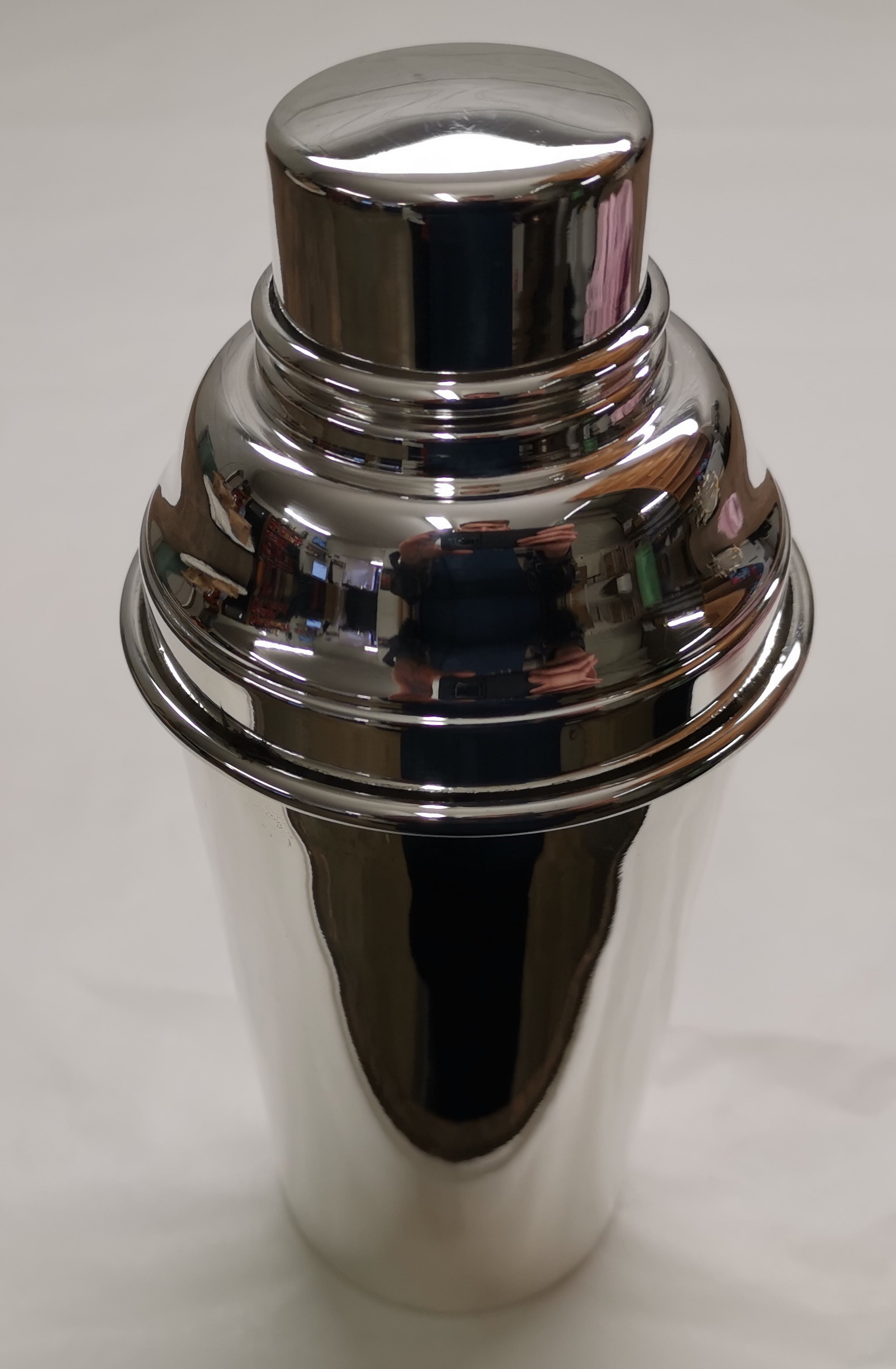 Silver Plated Cocktail Shaker - Three piece shaker with wrapped edge.