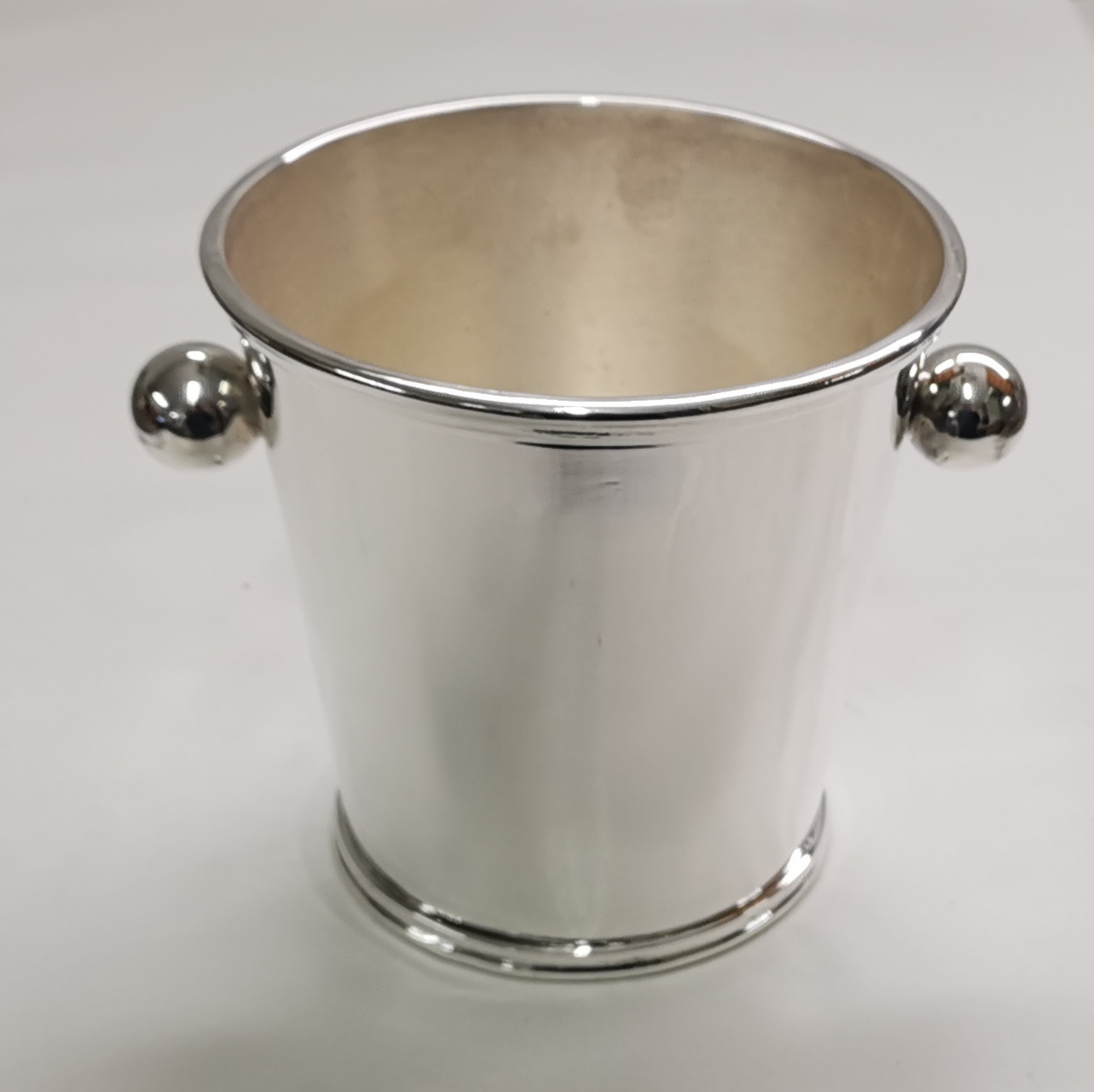 Silver Mini Ice Bucket - shown with ball handles, fits half size wine ...
