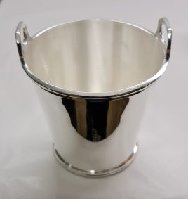 Silver Mini Ice Bucket - shown with ball handles, fits half size wine bottle