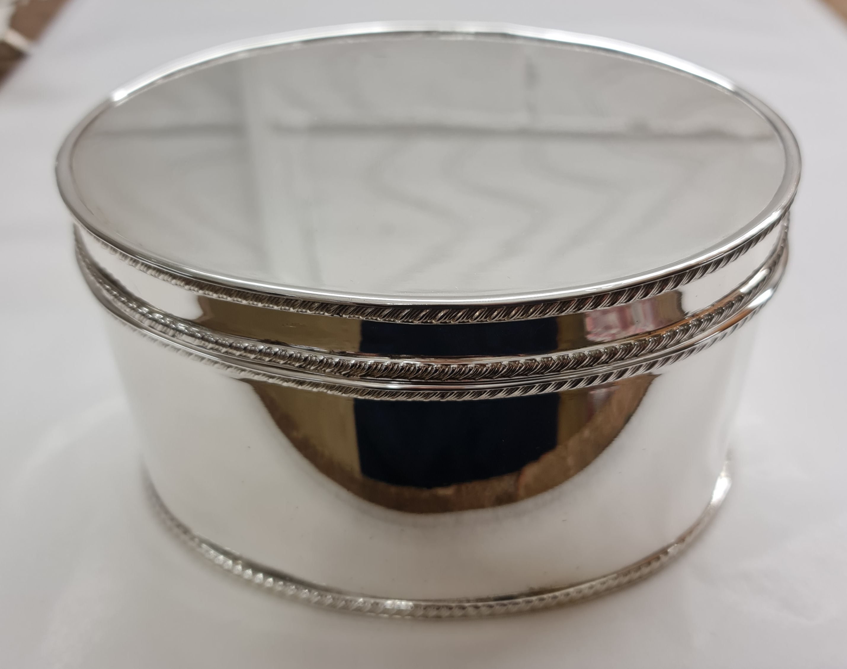 Silver Tea Caddy Oval